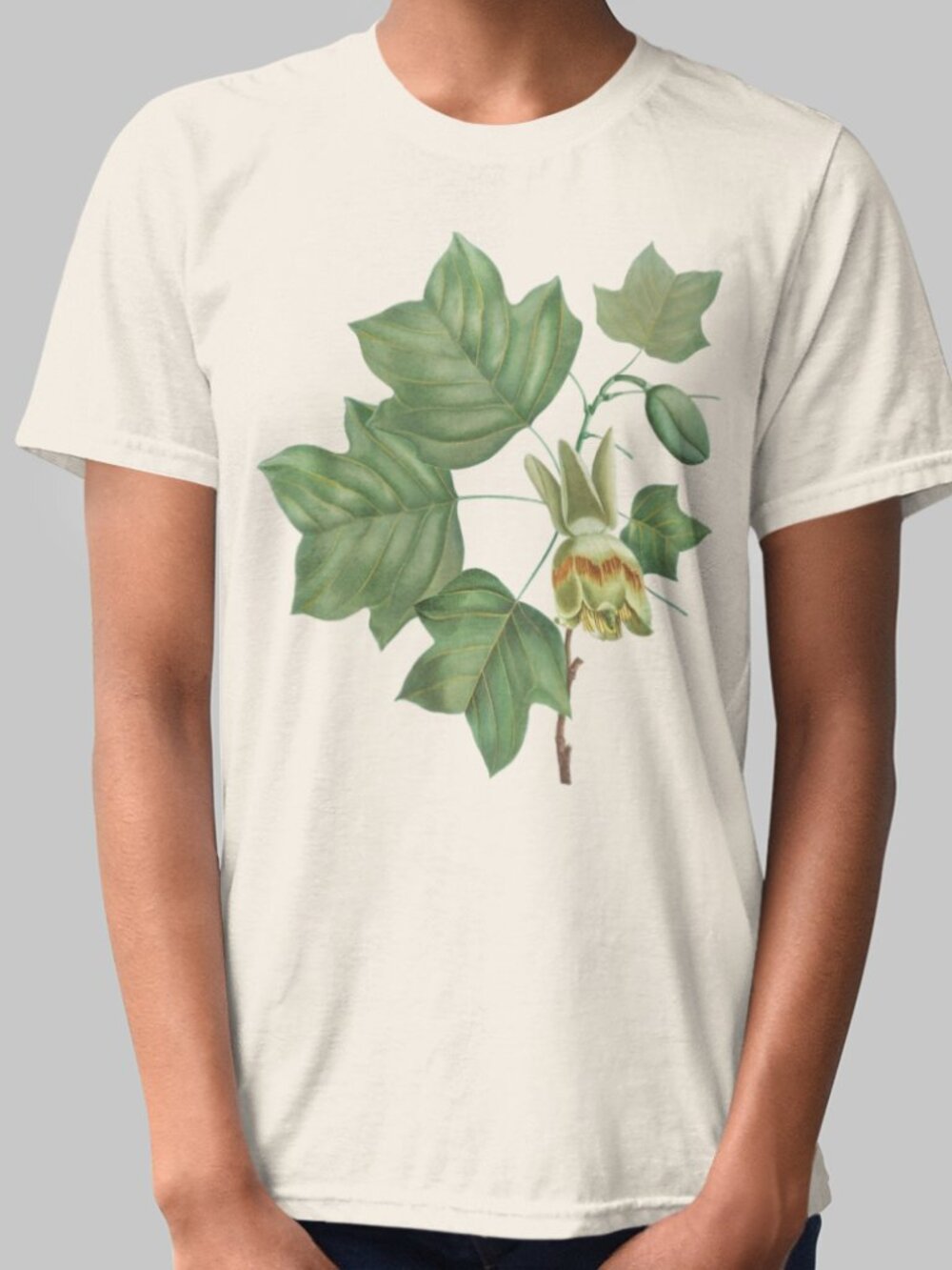 Tree Fuchsia Vintage Floral Print Short Sleeve Graphic Tee T-shirt S-XXL